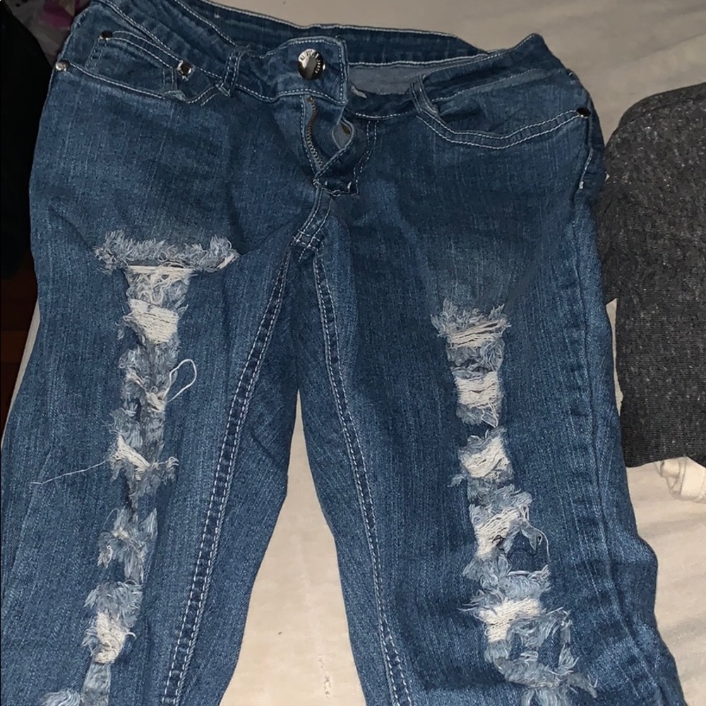 Distressed MidRise Jeans